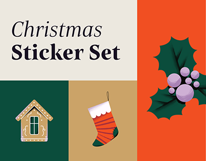 Christmas & New Year Sticker Set / 2D Illustrations
