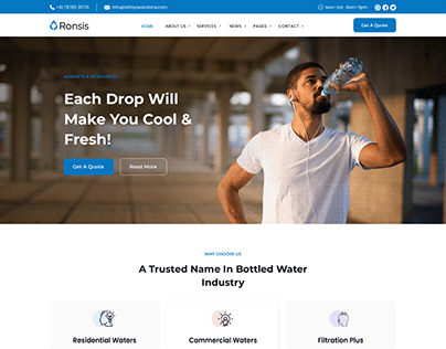 Water Filter Website Landing Page Design