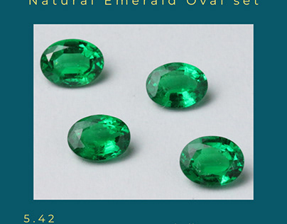 5.42 Cts Emerald oval set
