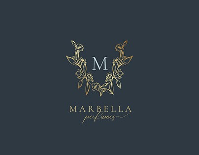 Marbella. Elegant floral custom logo & card design
