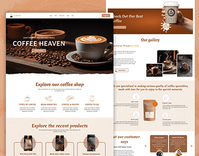 Landing Page design for Cafe