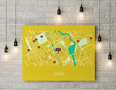 Carte graphique du centre-ville de Nancy