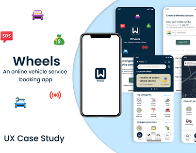 Wheels - Book Vehicle Services in Seconds | App Design