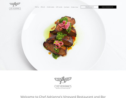 Vineyard Restaurant and Bar. Website design