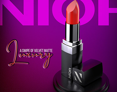 Nior Velvet Lipstic 3D Product Visualization