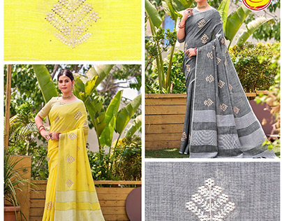 Linen Cotton Sarees Online Shopping with Price