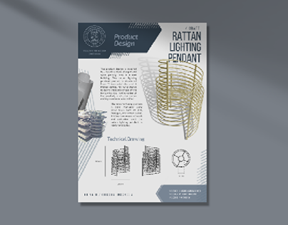 Rattan Lighting Pendant — a product design poster