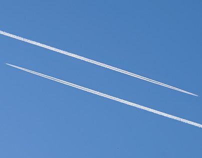Planes, blue sky and geometry