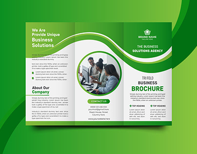 tri fold company brochure template design