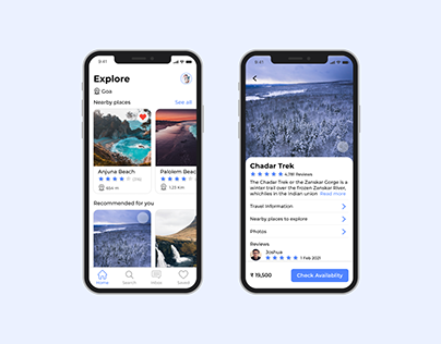 Travel App Screens