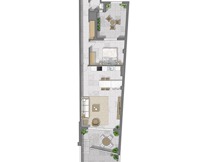 Floor plan 2D rendering in Murcia
