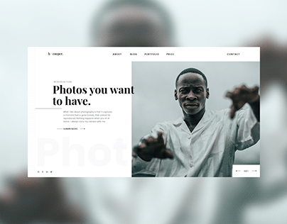Landing page of photographer