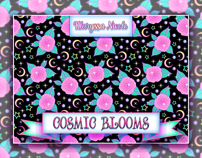 Cosmic Blooms Surface Design Pattern