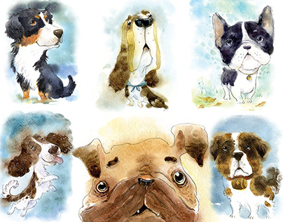 Watercolor Dogs