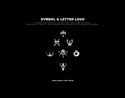 Symbols and Logos Letters gothic theme and fire pattern