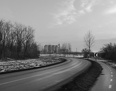 Road from Kulpín to Báčsky Petrovec, Serbia