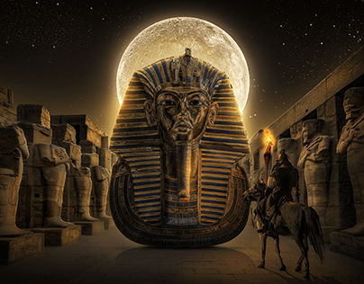 Photo manipulation process about Egyptian civilization
