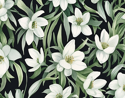 Snowdrop Flower Wrap pattern - Watercolor Illustration