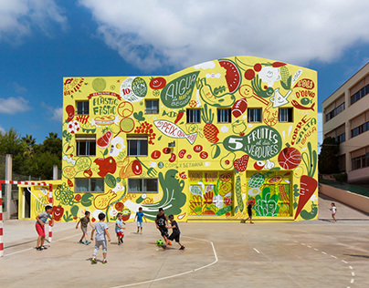 Healthy school mural, preventing childhood obesity
