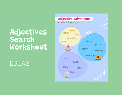 Adjective search worksheet | Language Arts