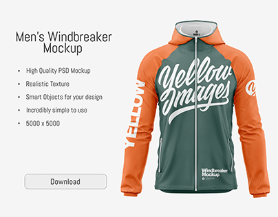 Men's Windbreaker Jacket Mockups PSD
