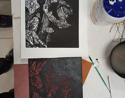 Woodcut And Collagraph
