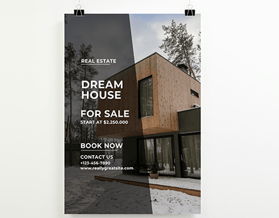 Simple Real Estate & House for sale poster template