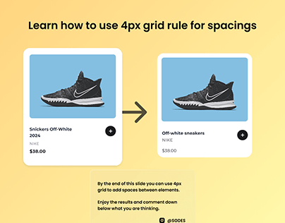 Spacing elements using 4px grid system