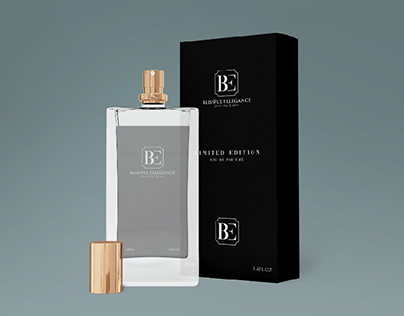 luxury perfume box design with logo, labe and diecut.