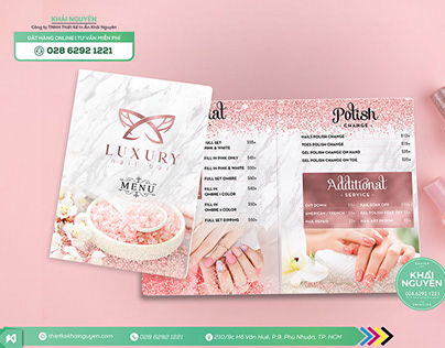 Pink nails and spa Menu Design