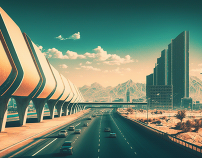 Futuristic city road
