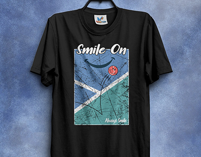 Always Smile On Trendy Typography T-Shirt Design