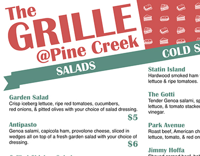 The Grille @ Pine Creek Menu