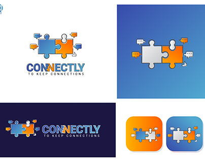 Minimal logo design of social app