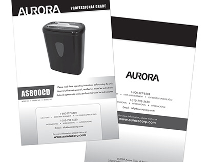 Aurora paper shredder user manual