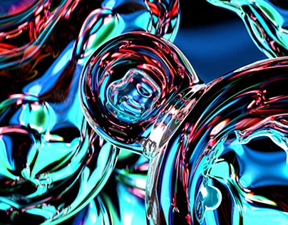 Abstract glossy bubbles