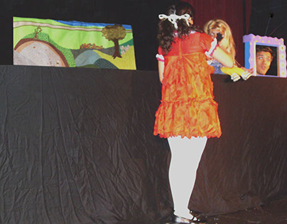 Fabric backdrop and props for children's play