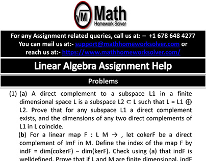 Project thumbnail - Linear Algebra Assignment Help