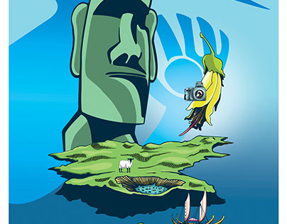 Easter Island travel poster