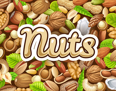 Set of nuts. Vector.