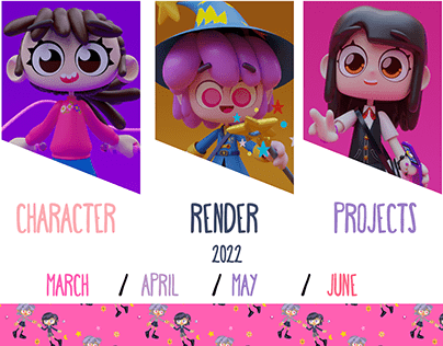 Character render projects March-June 2022