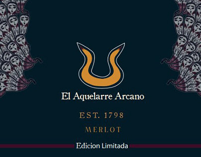 "El Aquelarre Arcano" marca para Vino Tinto - Packaging