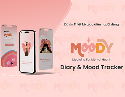 Moody - Diary & Mood Tracker App UI Design