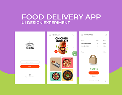 Food Delivery UI Design Experiment | App design
