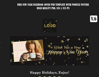 Free Christmas & New Year Facebook Cover PSD V.6