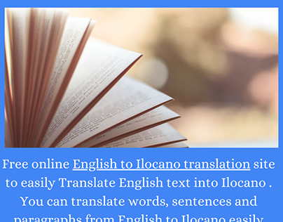 English to Ilocano Translation Online