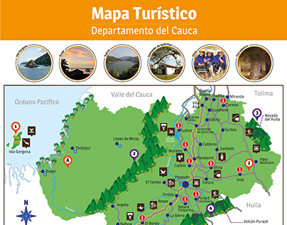 Mapa Turístico departamento del Cauca /Tourism map
