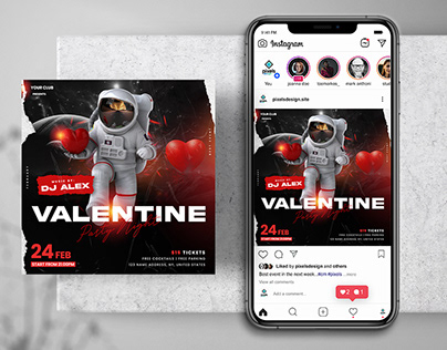 Astro Valentine’s Event Instagram PSD Templates