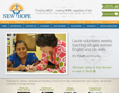 New Hope Homepage Design