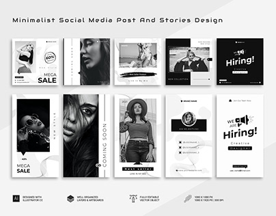 Minimalist Social Media Post & Stories Design